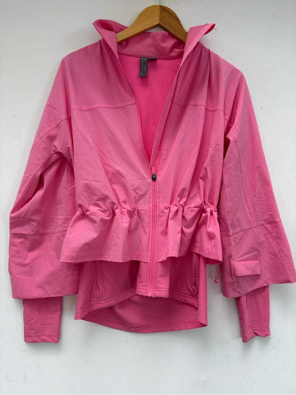 Sweaty Betty Ruffled Pink Windbreaker Jacket
